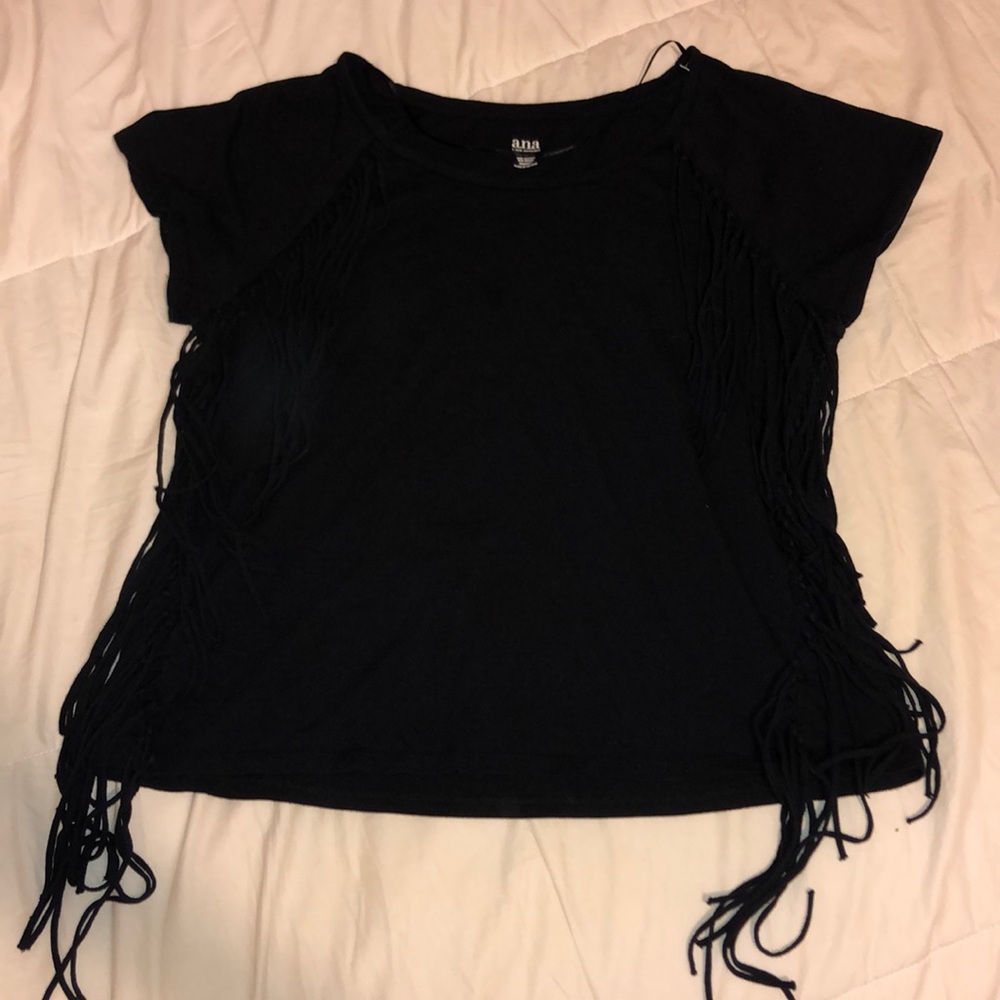 Black fringed t-shirt
